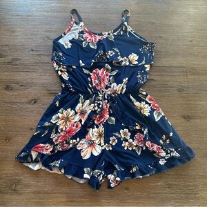3/27$ Navy blue kids romper size M (10/12)